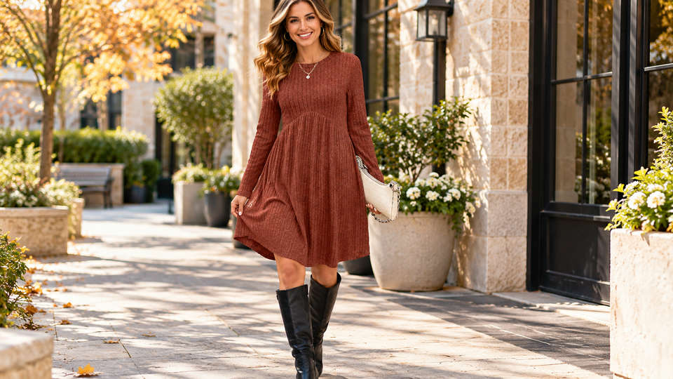 Stylish and Comfortable Fall Fashion: OFEEFAN Long Sleeve Dress Review